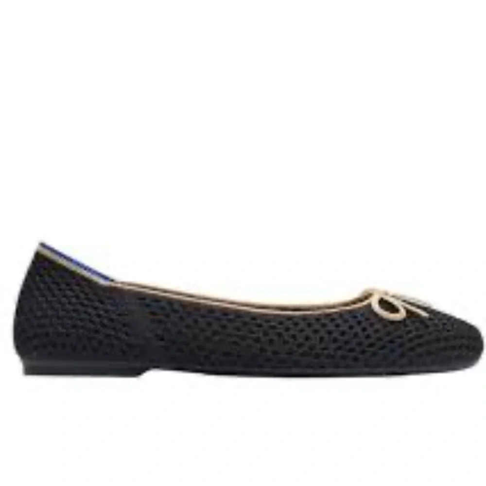 NIB Rothy's the ballet flat in noir mesh Black and Tan Flats size 11.5 - Picture 2 of 10